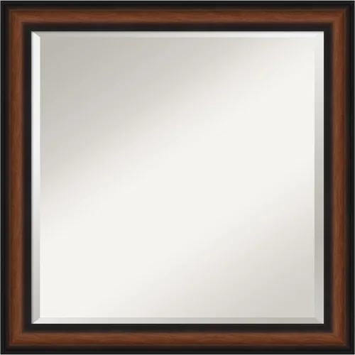 Miniatura 8 de Amanti Art Espejo de baño marrón para sobre el fregadero, espejo rectangular de tocador rectangular de nogal Harvard de 25 x 21 pulgadas, marco