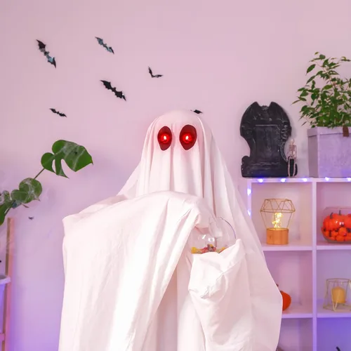 Miniatura 5 de 12 piezas de ojos LED de Halloween para máscara de ojos brillantes luces LED ojos con caja de batería, batería no incluida Rojo