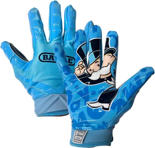 Miniatura 30 de Battle Sports - Guantes de fútbol americano para receptor abierto con dorso de mano, ultraadherentes y con agarre, antideslizantes, para adultos