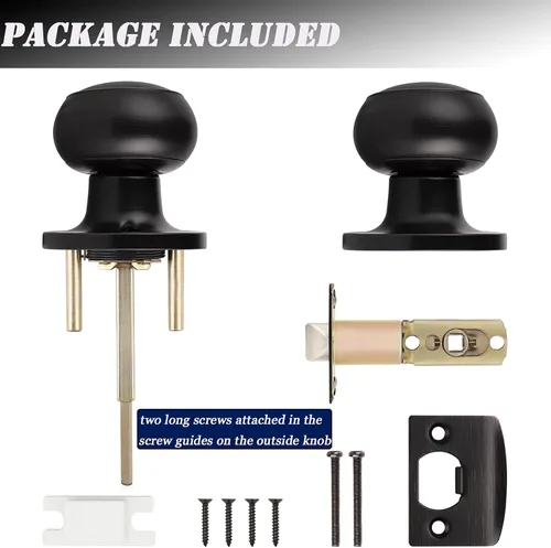 Miniatura 7 de Probrico 609-ORB-BK - Perilla para puerta de baño, interior, sin llave, color bronce aceitado. Bronce frotado con aceite