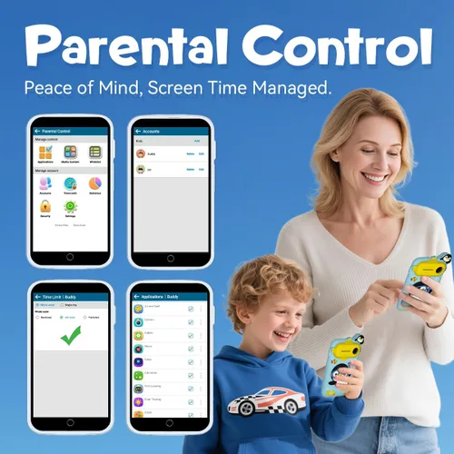 Miniatura 7 de Teléfono inteligente para niños, juguetes educativos para niños con más de 220 juegos, pantalla táctil de 3.97 pulgadas, cámara de 5 MP, control