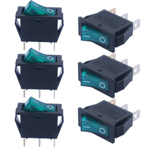 Miniatura 10 de mxuteuk Interruptor basculante momentáneo (ENCENDIDO) - Apagado de palanca DPST Power 4 Pin AC 250V 6A 125V 10A, uso para coche, barco