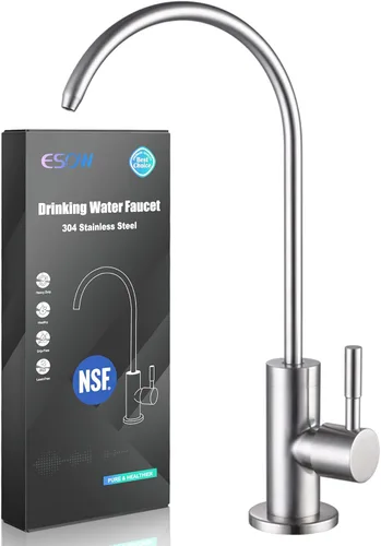 ESOW Grifo de filtro de agua de cocina, grifo de agua potable 100% sin plomo, se adapta a la mayoría de unidades de ósmosis inversa o sistema de