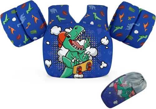 Miniatura 18 de DOOHALO Flotadores de natación para niños de 28 a 70 libras, chaleco flotante de hombro para niños de 2 a 8 años de edad, para niños y niñas, bebés