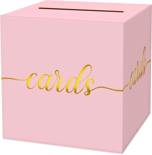 Miniatura 12 de 1 Paquete Caja de Tarjetas Negra y Dorada para Fiesta, Caja de Tarjetas de Regalo Negra de 8.7" para Cumpleaños, Boda, Baby Shower, Jubilación