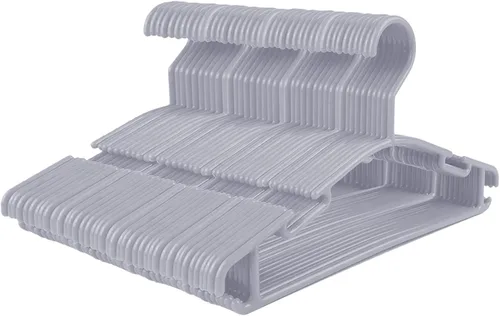GoodtoU Perchas de plástico para bebés, color gris, paquete de 60, resistentes y duraderas, ideales para ropa de niños