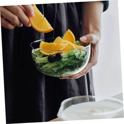 Miniatura 4 de TIDTALEO 2 cuencos de salsa de vidrio tazón de fruta fresca recipiente de fruta tazón de mezcla de cerámica cuencos de mezcla con boquilla de verter