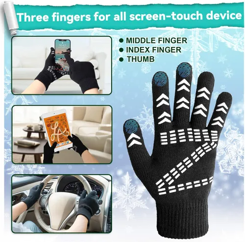Miniatura 6 de Juego de gorro de música inalámbrico, gorro de invierno, gorro Bluetooth con cubiertas para las orejas, guantes antideslizantes para pantalla
