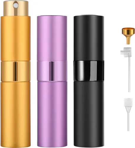 Miniatura 7 de Perfume Atomizador recargable de viaje 8ML (3 piezas) - Botella de spray de colonia vacía, pulverizador portátil y a prueba de fugas para viajes