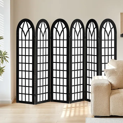 Divisor de habitación japonés de 6 paneles, 94.5 pulgadas de ancho x 66.9 pulgadas de alto, pantalla de privacidad plegable estilo Shoji, divisor de