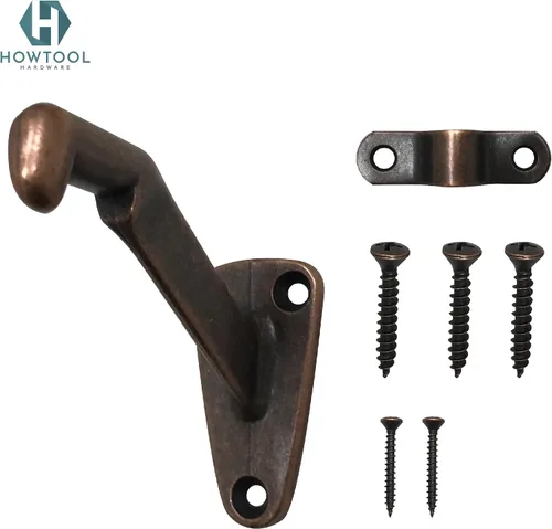 Miniatura 9 de Soporte de barandilla resistente montado en la pared bronce antiguo estilo V, paquete de 3 HOWTOOL