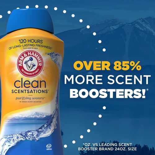 Miniatura 2 de ARM & HAMMER Clean Scentsations Potenciador de Aroma para Lavado, Potenciador de Aroma para Lavandería aroma Purifying Waters, 45 onzas