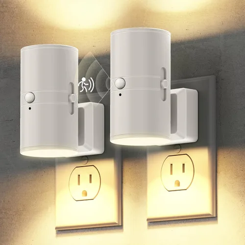 Miniatura 28 de Briignite - Luces nocturnas led enchufables, 3CCT, sensor de anochecer a amanecer, de 3000 K, regulable para pasillo, dormitorio, escalera, paquete