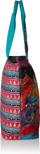 Miniatura 3 de Laurel Burch (LB5230) Bolso de hombro con cremallera superior 19, 1/2 pulgada por 6, 3/4 pulgadas por 15 pulgadas, Fantasticats