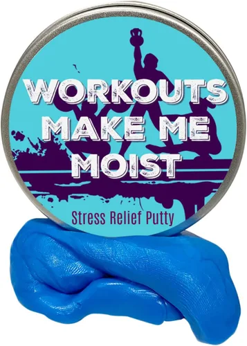 Workouts Make Me Moist - Masilla para aliviar el estrés, color azul perla sin perfume para mujeres, adultos, entusiastas del fitness, asistentes al