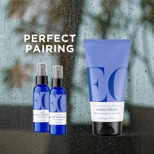 Miniatura 5 de EO Crema de manos, 2.5 onzas (paquete de 2), lavanda francesa, hidratante para piel seca y hecha con aceites esenciales para hombres y mujeres