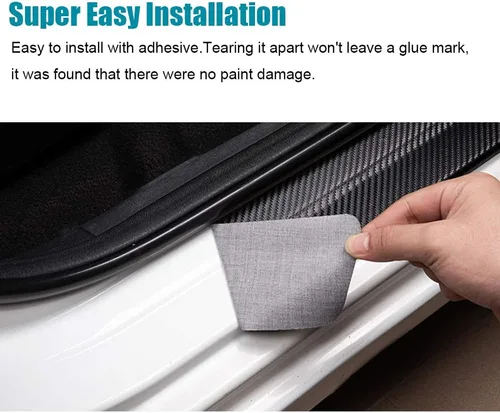 Miniatura 4 de LEXLEY Protector de umbral de puerta de cuero estilo fibra de carbono para HRV HR-V Explorer 2015-2022, protector de placa antirasguños sucios, Azul
