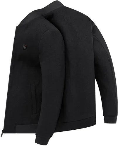 Miniatura 3 de Lu's Chic Men's Wool Coats Quilted Bomber Jackets Long Sleeve Slim Fit Cozy Spring Fall Top Thick Warm Pocket Casual Jackets