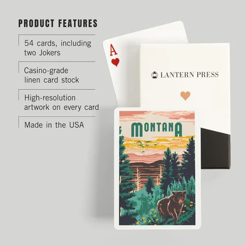 Miniatura 3 de Lantern Press Montana, Explorer Series (52 cartas de juego, baraja de cartas de tamaño póquer con comodines)
