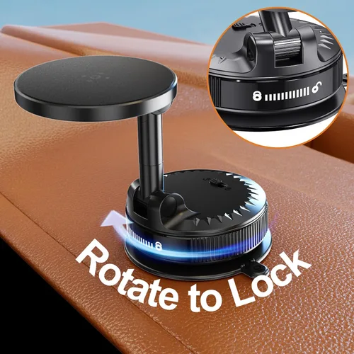 Miniatura 9 de Soportes de teléfono para tu automóvil [base de nano-gel de 108 libras + succión al vacío y 3600 gf magnético] Soporte ajustable de 360°