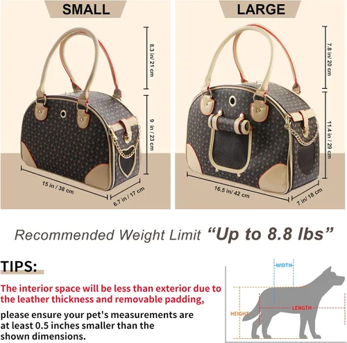 Miniatura 2 de Bolso de cuero de la PU del bolso del perro del bolso del perro del bolso del gato del bolso del bolso del bolso del animal doméstico del gato