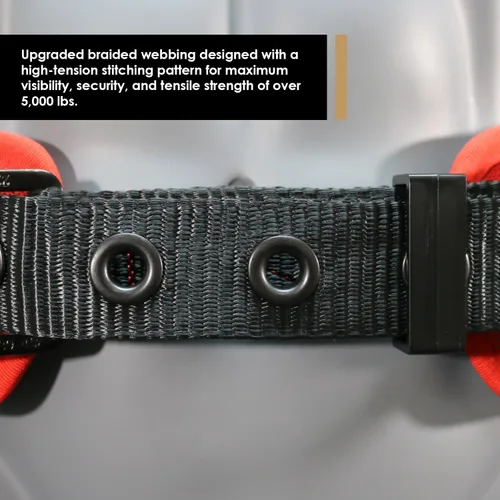 Miniatura 5 de AFP Cinturón de cuerpo de doble anillo en D de alta resistencia con costura premium y hebilla de lengüeta (OSHA/ANSI PPE)