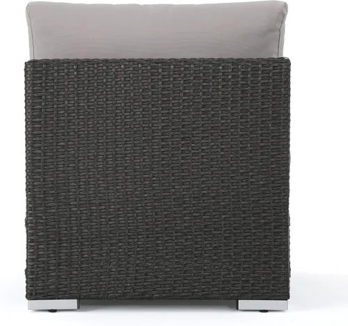 Miniatura 4 de Christopher Knight Home Santa Rosa - Asiento modular de mimbre sin brazos para exteriores con marco de aluminio y cojines resistentes al agua