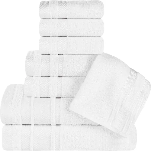 Miniatura 38 de Superior Juego de toallas de algodón de 9 piezas, toallas absorbentes suaves de felpa, artículos esenciales de baño, ducha, lujo, esponjosas