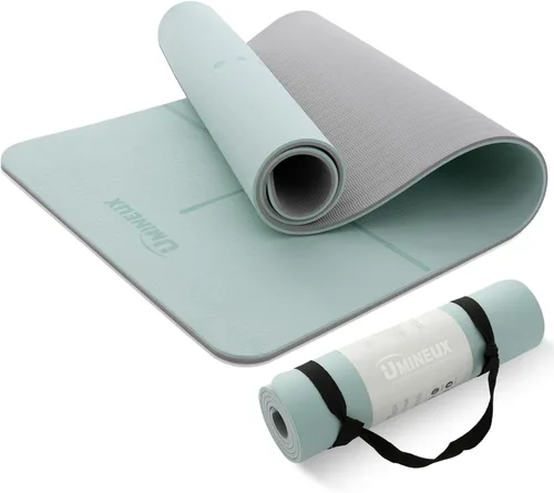 UMINEUX Esterilla de yoga extra gruesa de 1/3 y 2/5 pulgadas antideslizante para mujeres, respetuosa con el medio ambiente, tapete de ejercicio de