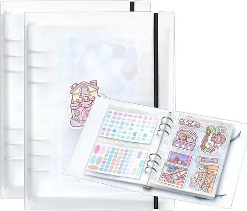 Miniatura 8 de 1 pieza Álbum de almacenamiento de pegatinas A5, libro de organización de pegatinas para coleccionar, carpeta con fundas para stickers, organizador