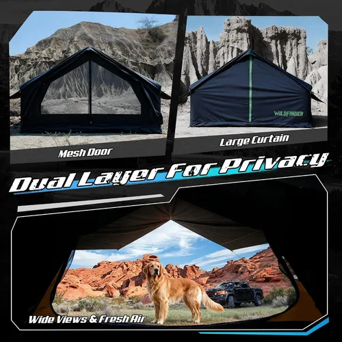 Miniatura 4 de Inflatable Tent with Skylight, Quick Setup Blow Up Tents with Pump, Hot Tent with Stove Jack, Waterproof Oxford Inflatable House for Camping, Air