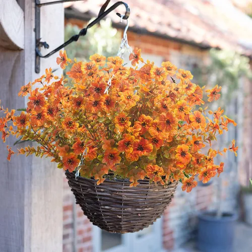 Miniatura 3 de Grunyia 10 paquetes de flores artificiales de otoño para exteriores, resistentes a los rayos UV, flores falsas