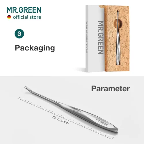 Miniatura 7 de MR.GREEN Empujador de cutículas, removedor de piel muerta, herramientas de manicura de acero inoxidable, cortador de cutículas profesional, pelador