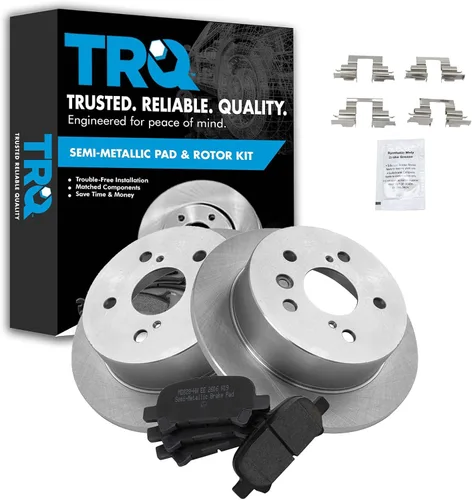 Miniatura 109 de TRQ Juego de pastillas de freno semimetálicas traseras y rotores compatibles con Chevrolet Trailblazer 02-06 Trailblazer EXT 04-06 SSR 02-07 GMC