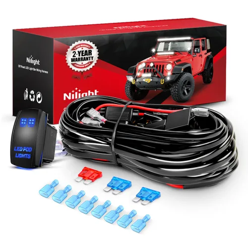 Miniatura 12 de Nilight - Kit de arnés con cableado para luces LED POD de 16 AWG, barra de luz LED de 12 V, interruptor basculante de 5 pines, láser de encendido