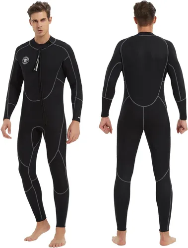 Miniatura 8 de Trajes de neopreno Lemorecn para hombre de 3/2 mm, traje de buceo de cuerpo entero Hombres 0.118 in Negro+Azul