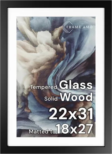 Miniatura 171 de Frame Amo Marco de póster de madera maciza de 13 x 19 pulgadas, color natural, tapete blanco para imagen de 11 x 17 pulgadas, parte frontal