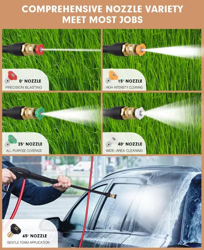 Miniatura 4 de Pistola de lavado a presión con varita de extensión, piezas de lavadora a presión con 5 boquillas de pulverización compatibles con Karcher, Ryobi