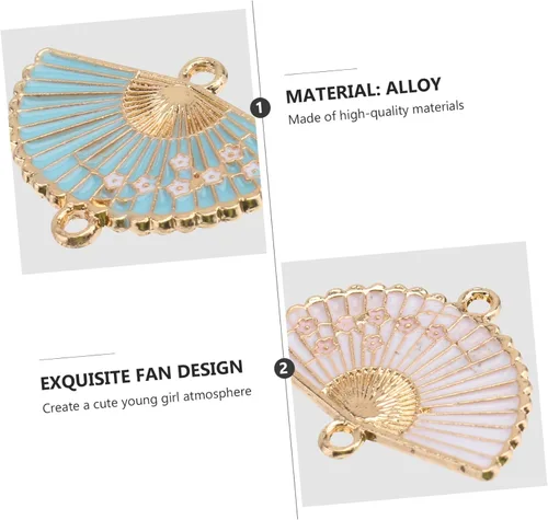 Miniatura 2 de EXCEART 40 piezas de dijes artesanales para hacer accesorios para ventilador de oído, dijes de perno prisionero estilo esmalte abierto joyería