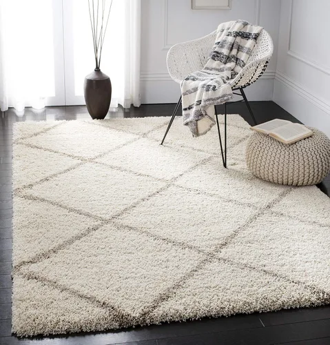 Miniatura 27 de SAFAVIEH - Alfombra de la colección Hudson Shag, diseño de enrejado moderno, no desprende pelusa y fácil de cuidar, 2 pulgadas de grosor, ideal