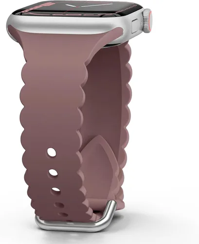 Miniatura 14 de Sunnywoo Correa Deportiva de Silicona con Encaje Compatible con Apple Watch de 38mm 40mm 41mm 42mm 44mm 45mm 46mm 49mm para Mujeres, Correa de Puño