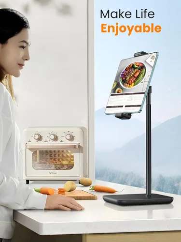 Miniatura 8 de tounee Soporte para tableta de altura ajustable, soporte máximo de 3.5 libras, hasta 18 pulgadas de alto, soporte para monitores portátiles delgado