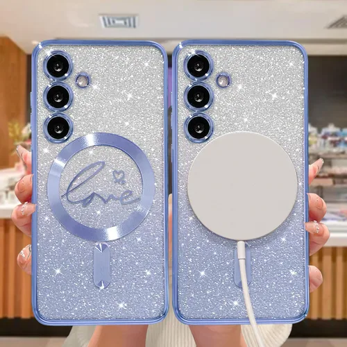 Miniatura 98 de ZONRW - Funda para Samsung Galaxy S22 Ultra magnética, para mujeres y niñas, cubierta trasera suave, lujosa, con corazón de amor, bling, degradado