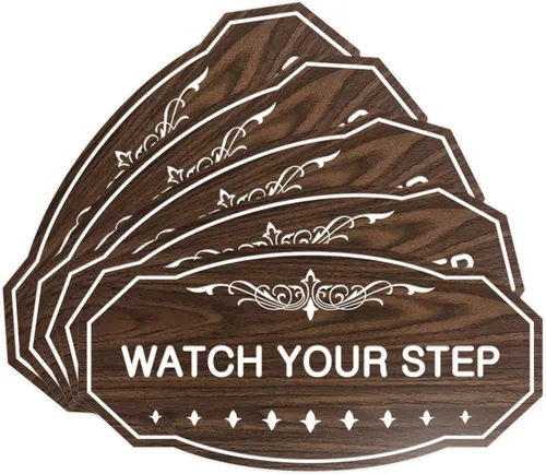 Miniatura 14 de Signs ByLITA Victorian Watch Your Step - Letrero de pared o puerta Material duradero y fácil instalación Señalización de seguridad (negro)