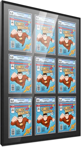 Miniatura 110 de Marco de cómic con paspartú para 8 CGC, CBCS o PGX Graded Comics - Marco de cómic blanco para cómics de 8.125 x 13 pulgadas Marco blanco