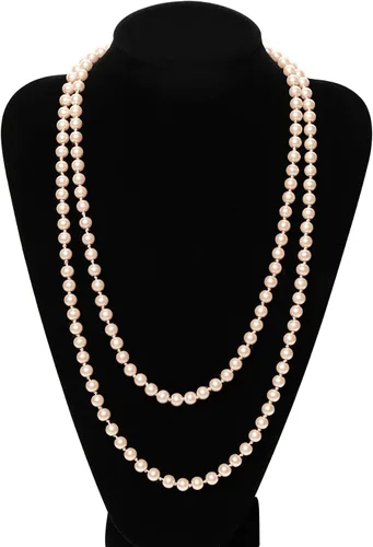 Miniatura 56 de BABEYOND - Collar de perlas sintéticas estilo art deco de la década de 1920, collar de perlas largas para fiesta de disfraces de estilo Gatsby