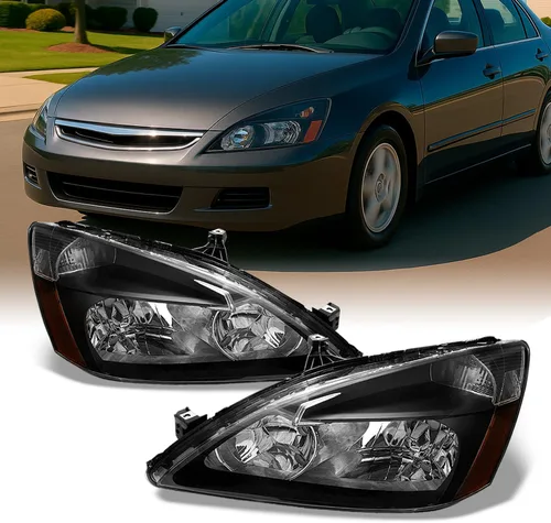 Miniatura 2 de AKKON - Para Honda Accord Coupe/Sedan Modelo OE 2003-2007 Faros de repuesto para faros delanteros de conductor/pasajero cubierta cromada.