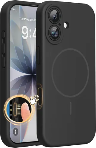 Miniatura 169 de Miracase Funda diseñada para iPhone 13, con protector de pantalla de vidrio templado, forro de microfibra suave antiarañazos, funda de goma