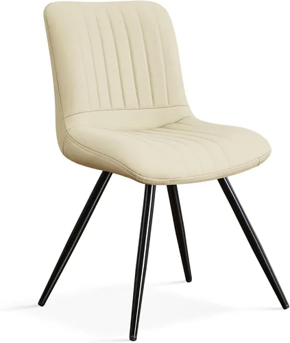 Miniatura 27 de Sillas de comedor, modernas sillas de comedor con cojines gruesos, sillas tapizadas de piel sintética para cocina, comedor con patas de metal
