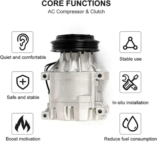 Miniatura 2 de Compresor y embrague de CA CO 11063AC apto para Toyota Echo 1.5L 2000 2001 2002 2003 2004 2005 60-00829NA